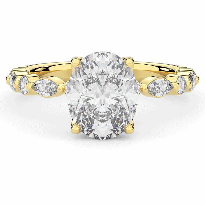 3.10CT.TW OVAL LAB DIAMOND SOLITAIRE ENGAGEMENT RING - Nazarelle
