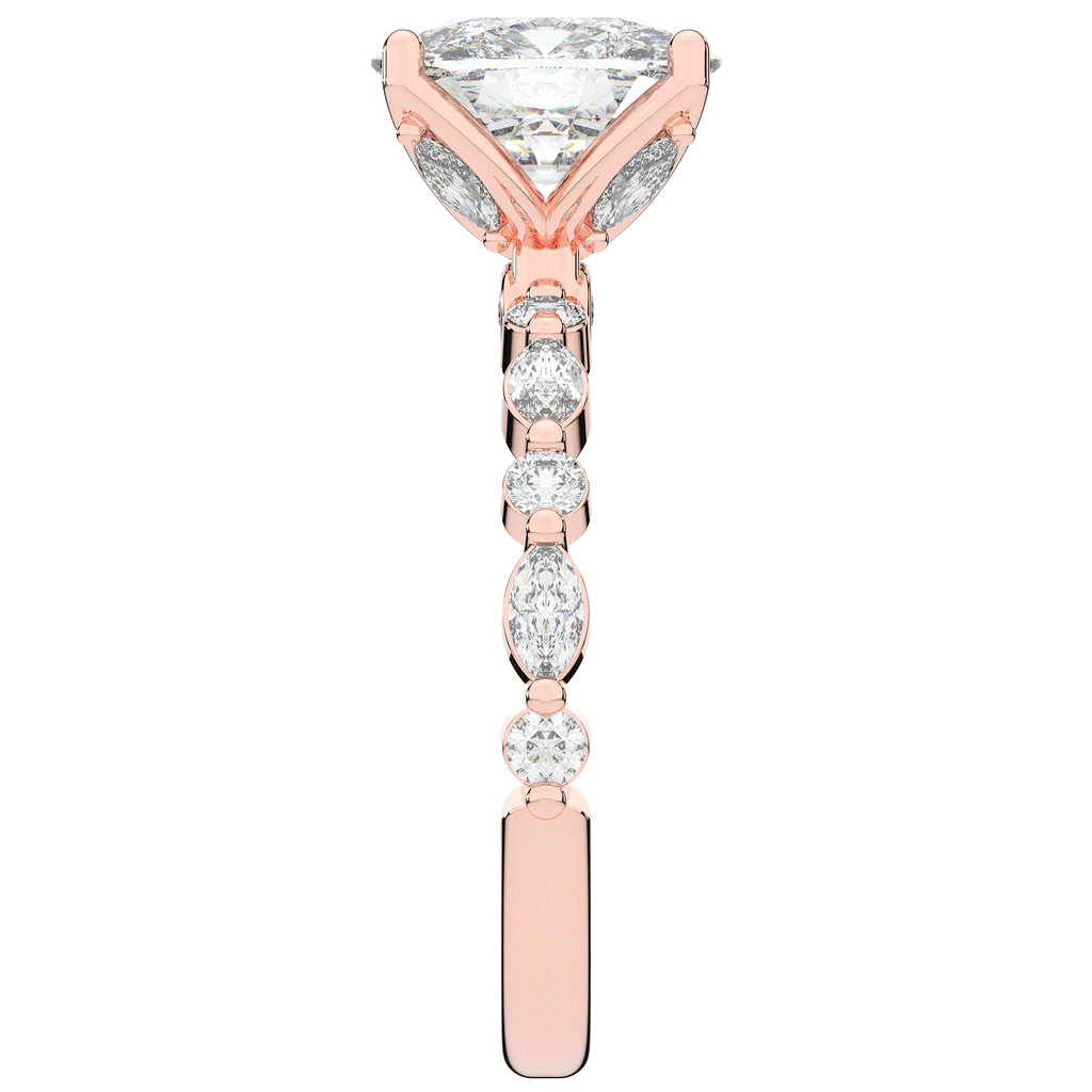 2.60CT.TW CUSHION LAB DIAMOND SOLITAIRE ENGAGEMENT RING - Nazarelle