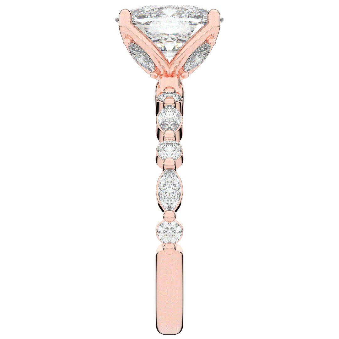 2.60CT.TW CUSHION LAB DIAMOND SOLITAIRE ENGAGEMENT RING - Nazarelle