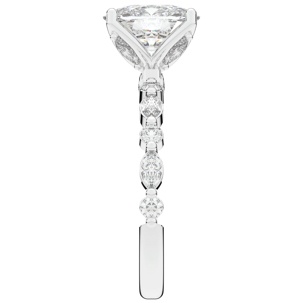 2.60CT.TW CUSHION LAB DIAMOND SOLITAIRE ENGAGEMENT RING - Nazarelle