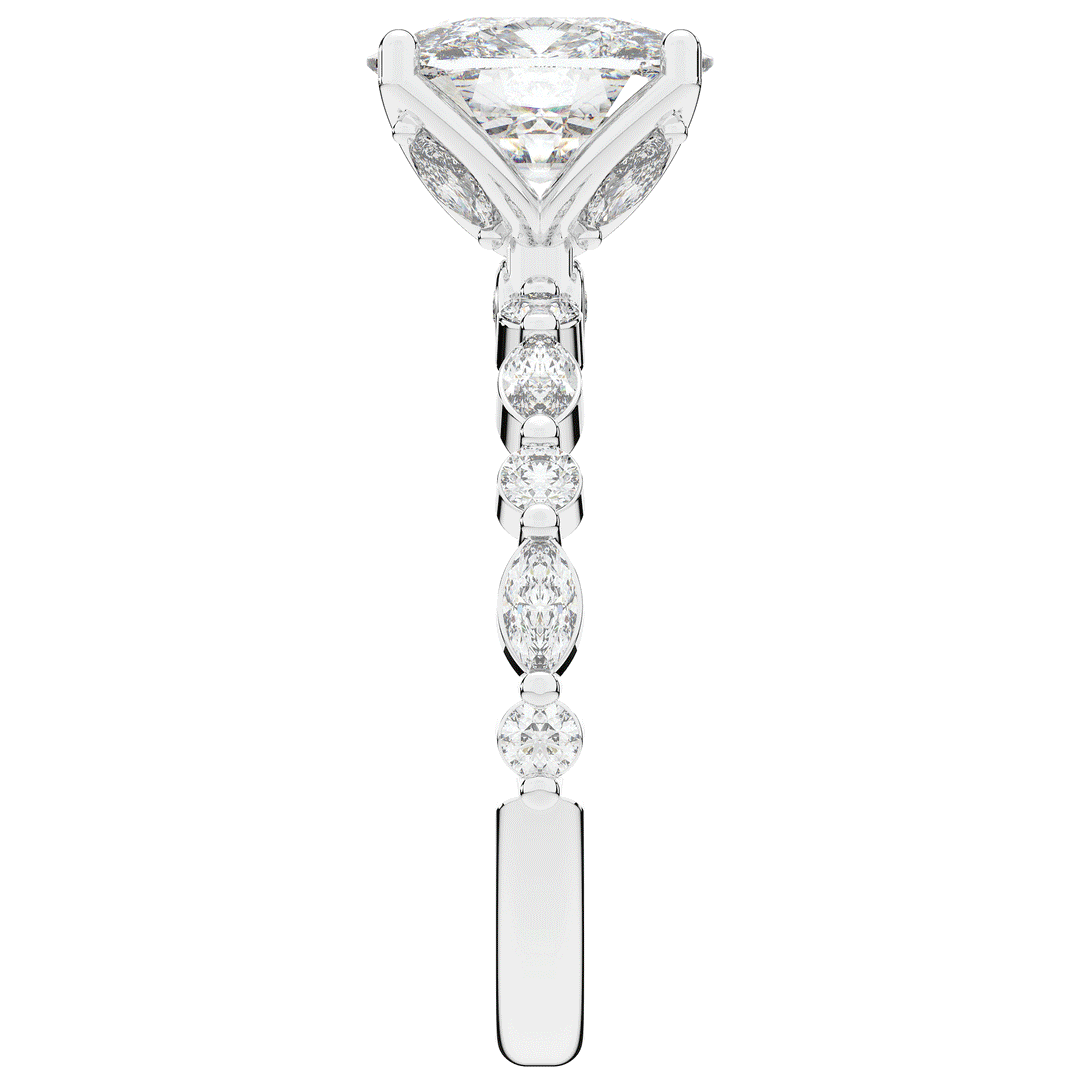 2.60CT.TW CUSHION LAB DIAMOND SOLITAIRE ENGAGEMENT RING - Nazarelle