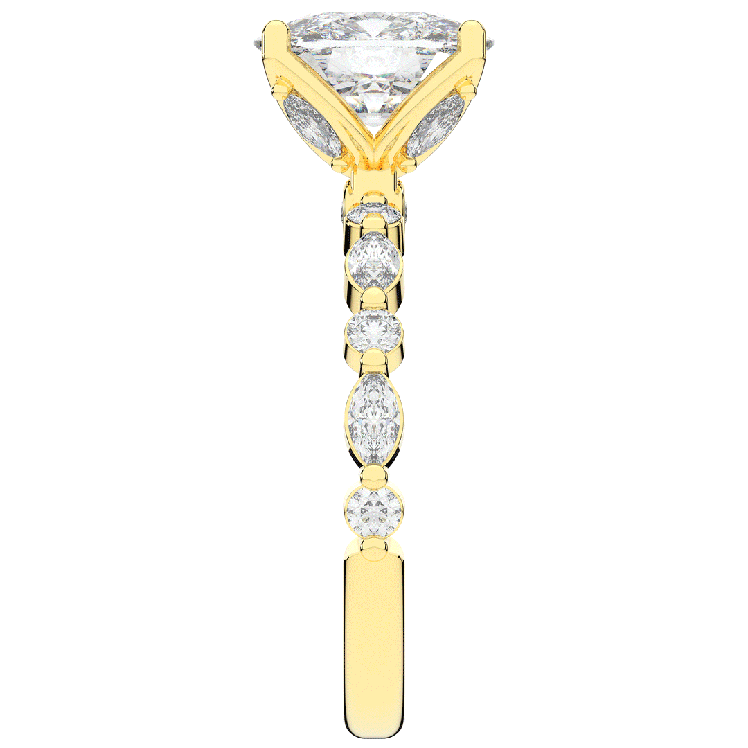 2.60CT.TW CUSHION LAB DIAMOND SOLITAIRE ENGAGEMENT RING - Nazarelle