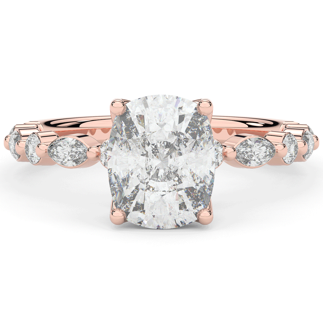 2.60CT.TW CUSHION LAB DIAMOND SOLITAIRE ENGAGEMENT RING - Nazarelle