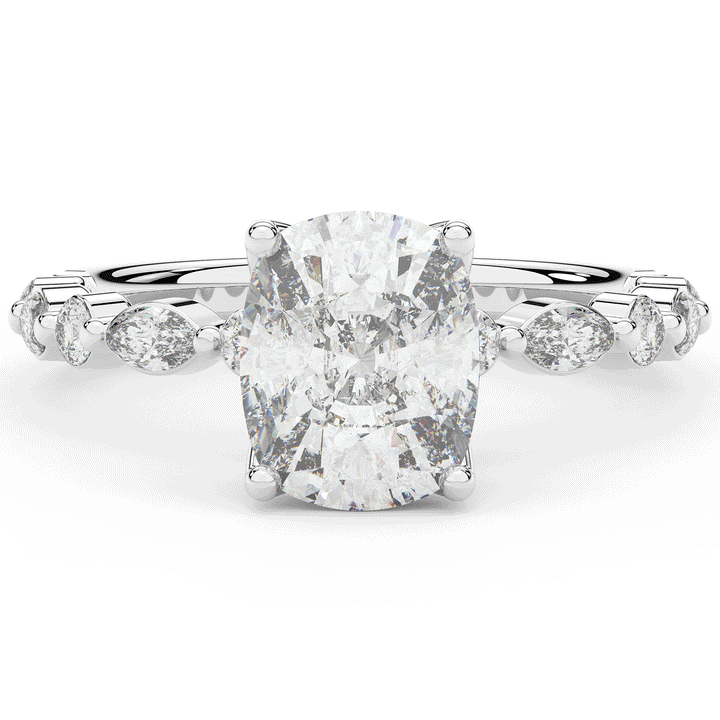 2.60CT.TW CUSHION LAB DIAMOND SOLITAIRE ENGAGEMENT RING - Nazarelle