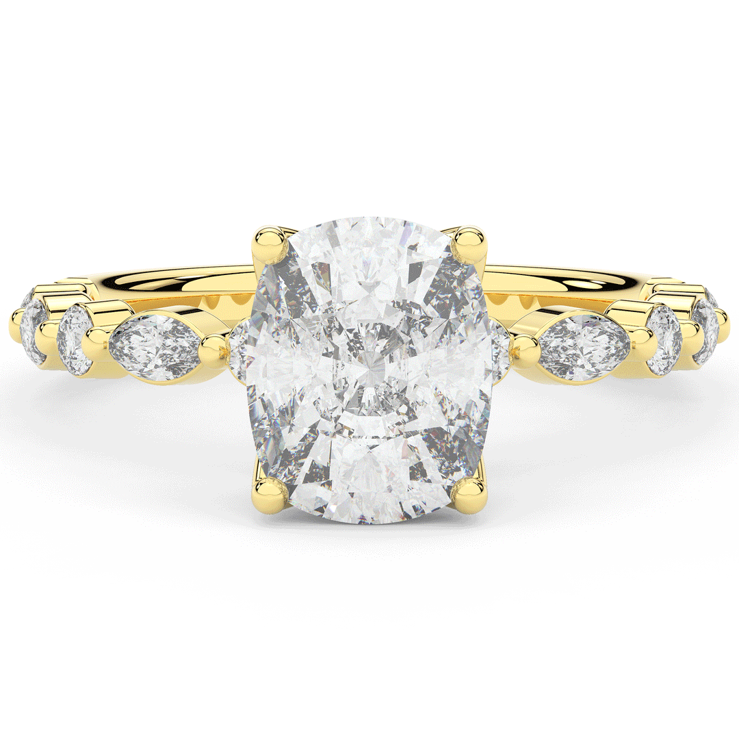 2.60CT.TW CUSHION LAB DIAMOND SOLITAIRE ENGAGEMENT RING - Nazarelle