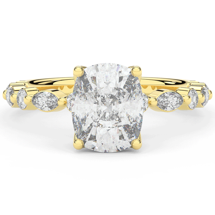 2.60CT.TW CUSHION LAB DIAMOND SOLITAIRE ENGAGEMENT RING - Nazarelle