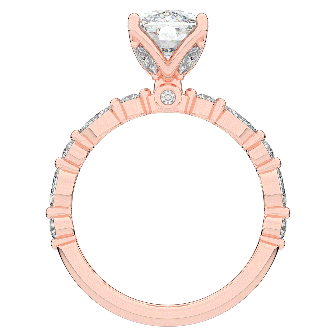 2.60CT.TW CUSHION LAB DIAMOND SOLITAIRE ENGAGEMENT RING - Nazarelle