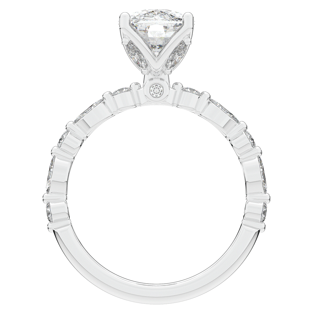 2.60CT.TW CUSHION LAB DIAMOND SOLITAIRE ENGAGEMENT RING - Nazarelle