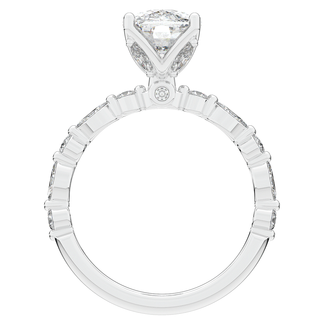 2.60CT.TW CUSHION LAB DIAMOND SOLITAIRE ENGAGEMENT RING - Nazarelle