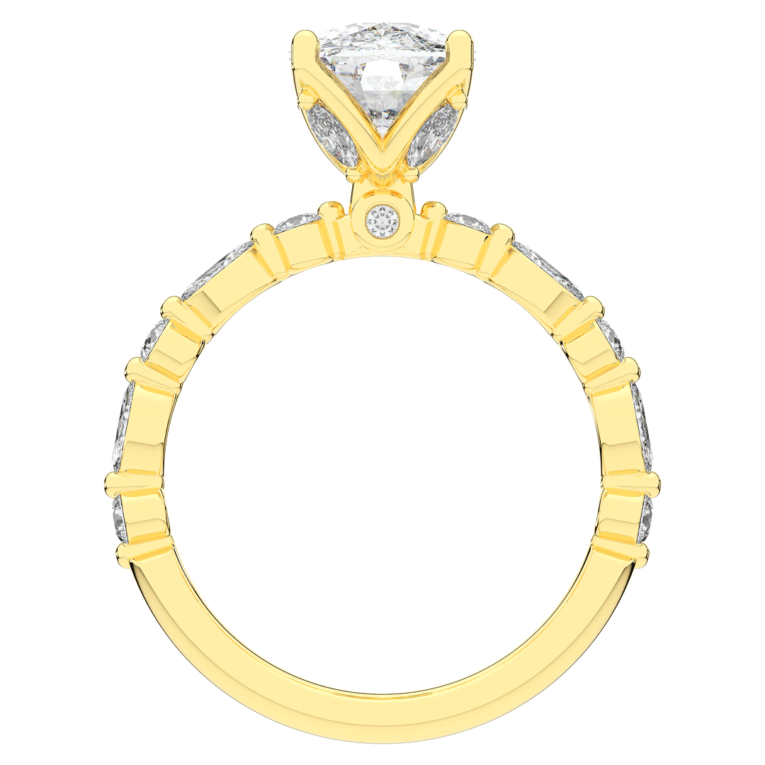 2.60CT.TW CUSHION LAB DIAMOND SOLITAIRE ENGAGEMENT RING - Nazarelle