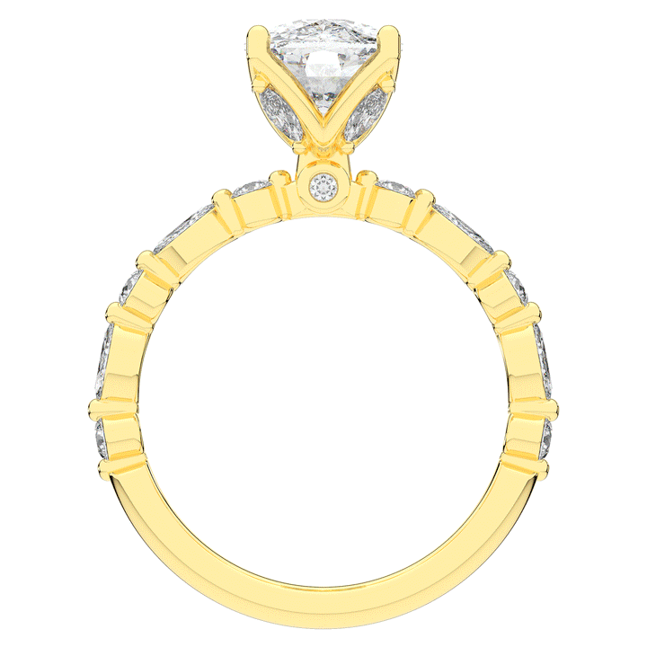 2.60CT.TW CUSHION LAB DIAMOND SOLITAIRE ENGAGEMENT RING - Nazarelle