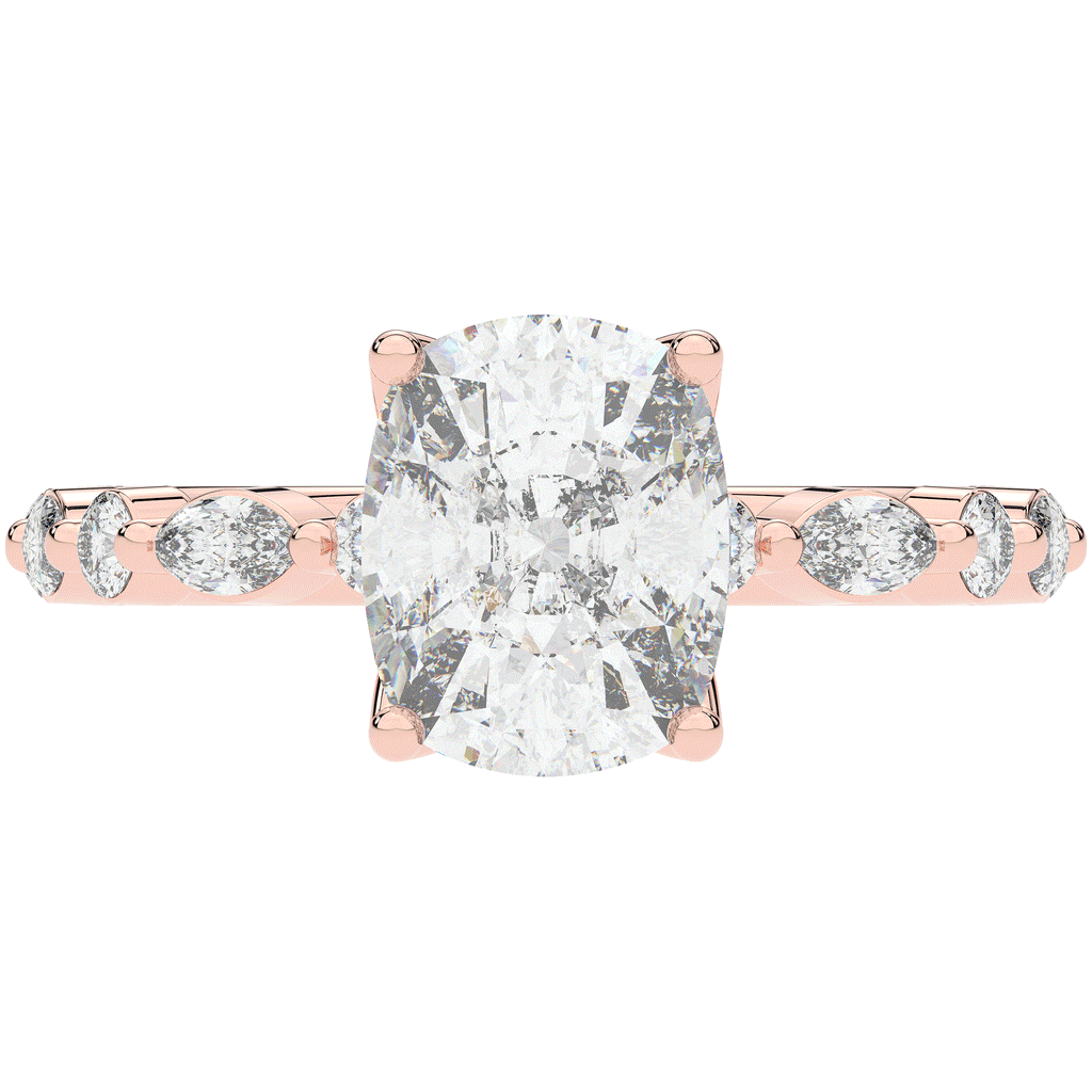 2.60CT.TW CUSHION LAB DIAMOND SOLITAIRE ENGAGEMENT RING - Nazarelle