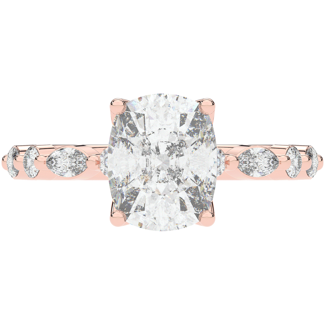 2.60CT.TW CUSHION LAB DIAMOND SOLITAIRE ENGAGEMENT RING - Nazarelle
