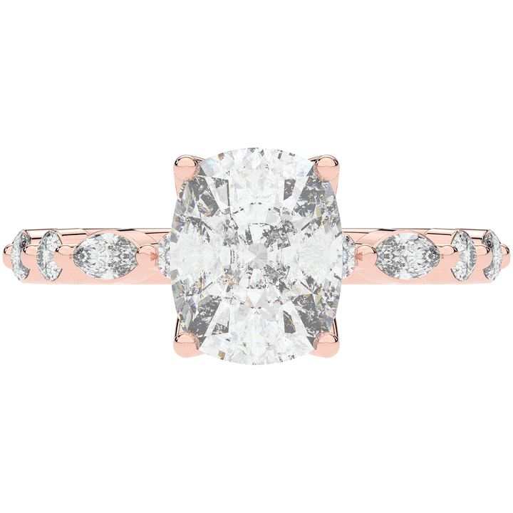 2.60CT.TW CUSHION LAB DIAMOND SOLITAIRE ENGAGEMENT RING - Nazarelle