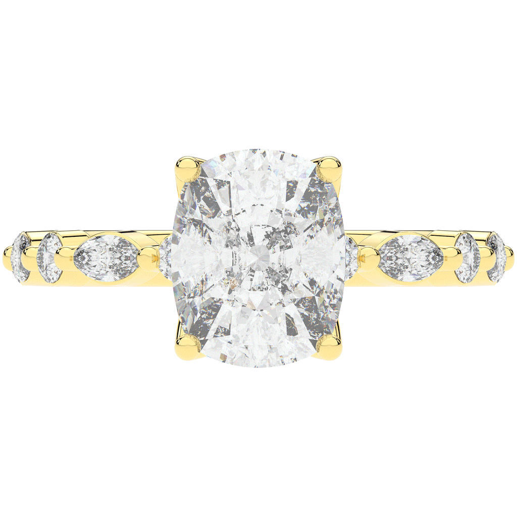 2.60CT.TW CUSHION LAB DIAMOND SOLITAIRE ENGAGEMENT RING - Nazarelle