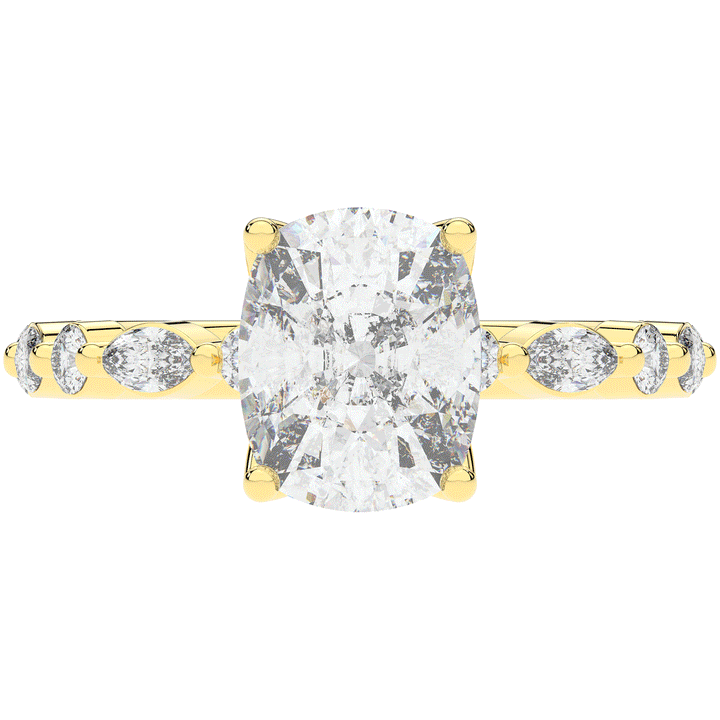 2.60CT.TW CUSHION LAB DIAMOND SOLITAIRE ENGAGEMENT RING - Nazarelle