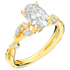 2.25CT.TW OVAL LAB DIAMOND STYLIZED VINE AND TREE BARK FINISH ENGAGEMENT RING - Nazarelle