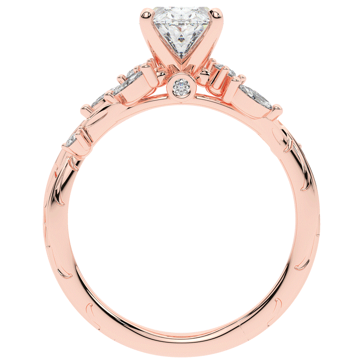 2.25CT.TW OVAL LAB DIAMOND STYLIZED VINE AND TREE BARK FINISH ENGAGEMENT RING - Nazarelle