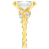 5.30CT.TW EMERALD CUT LAB DIAMOND STYLIZED VINE AND TREE BARK FINISH ENGAGEMENT RING - Nazarelle