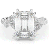 5.30CT.TW EMERALD CUT LAB DIAMOND STYLIZED VINE AND TREE BARK FINISH ENGAGEMENT RING - Nazarelle