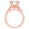 5.30CT.TW EMERALD CUT LAB DIAMOND STYLIZED VINE AND TREE BARK FINISH ENGAGEMENT RING - Nazarelle