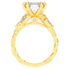 5.30CT.TW EMERALD CUT LAB DIAMOND STYLIZED VINE AND TREE BARK FINISH ENGAGEMENT RING - Nazarelle