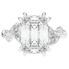 5.30CT.TW EMERALD CUT LAB DIAMOND STYLIZED VINE AND TREE BARK FINISH ENGAGEMENT RING - Nazarelle