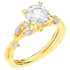1.75CT.TW ROUND LAB DIAMOND STYLIZED VINE AND TREE BARK FINISH ENGAGEMENT RING - Nazarelle