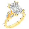 5.30CT.TW RADIANT LAB DIAMOND STYLIZED VINE AND TREE BARK FINISH ENGAGEMENT RING - Nazarelle
