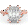 5.30CT.TW RADIANT LAB DIAMOND STYLIZED VINE AND TREE BARK FINISH ENGAGEMENT RING - Nazarelle