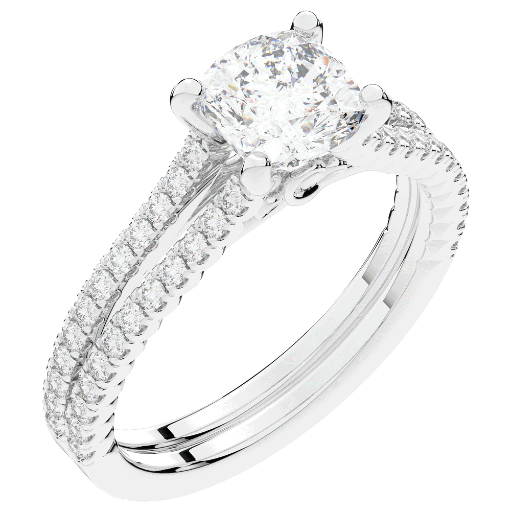 1.90CT.TW CUSHION LAB DIAMOND SOLITAIRE ENGAGEMENT RING - Nazarelle