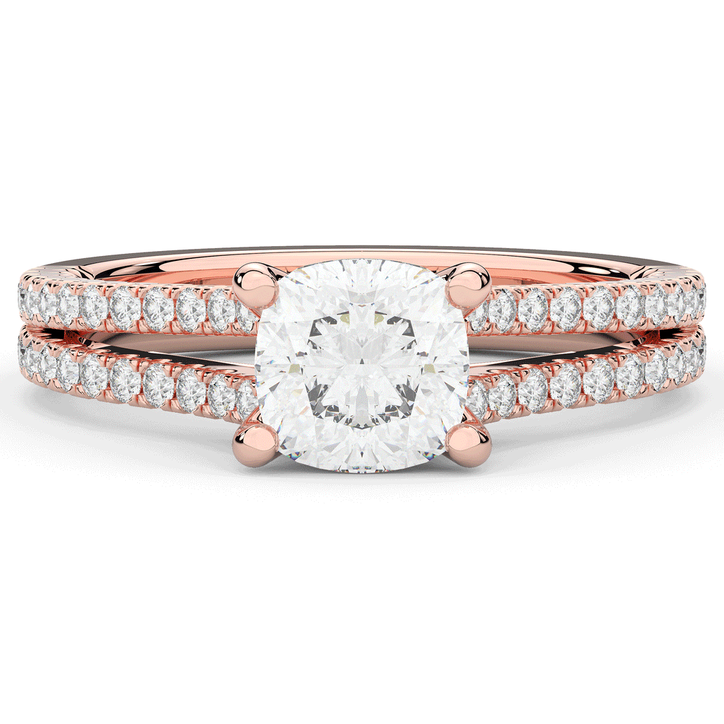 1.90CT.TW CUSHION LAB DIAMOND SOLITAIRE ENGAGEMENT RING - Nazarelle