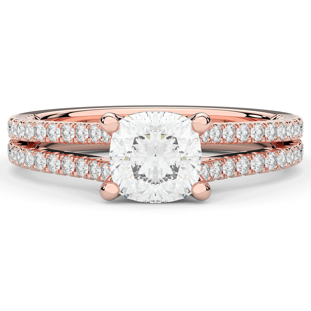 1.90CT.TW CUSHION LAB DIAMOND SOLITAIRE ENGAGEMENT RING - Nazarelle