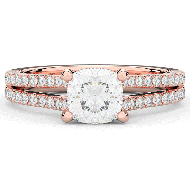 1.90CT.TW CUSHION LAB DIAMOND SOLITAIRE ENGAGEMENT RING - Nazarelle