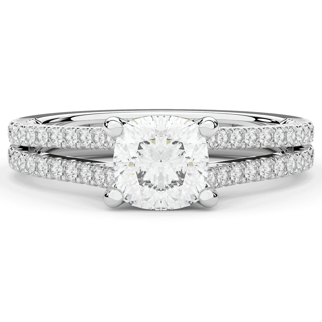 1.90CT.TW CUSHION LAB DIAMOND SOLITAIRE ENGAGEMENT RING - Nazarelle