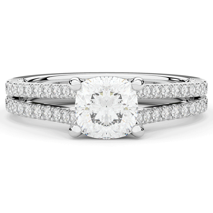 1.90CT.TW CUSHION LAB DIAMOND SOLITAIRE ENGAGEMENT RING - Nazarelle