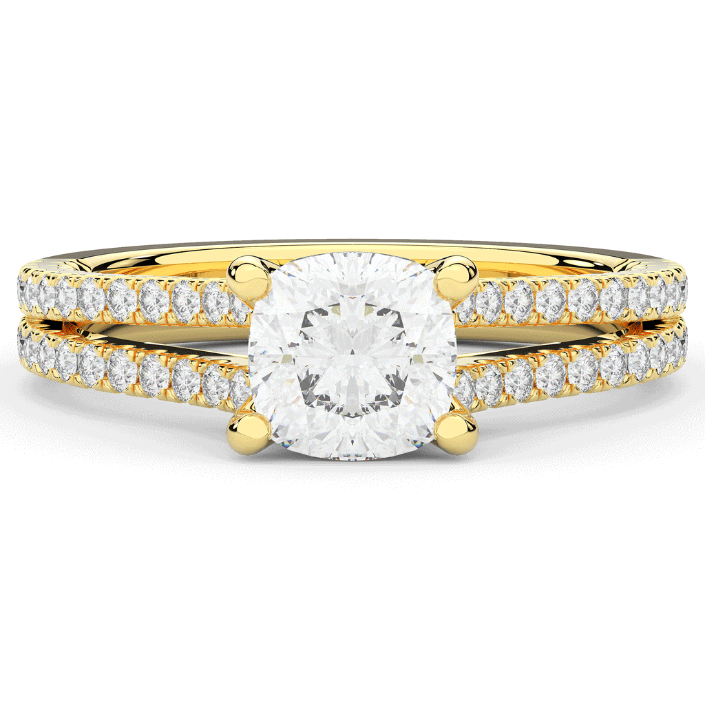 1.90CT.TW CUSHION LAB DIAMOND SOLITAIRE ENGAGEMENT RING - Nazarelle