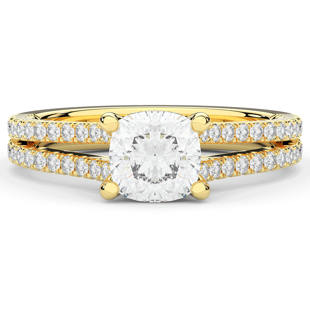 1.90CT.TW CUSHION LAB DIAMOND SOLITAIRE ENGAGEMENT RING - Nazarelle