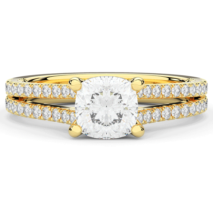 1.90CT.TW CUSHION LAB DIAMOND SOLITAIRE ENGAGEMENT RING - Nazarelle