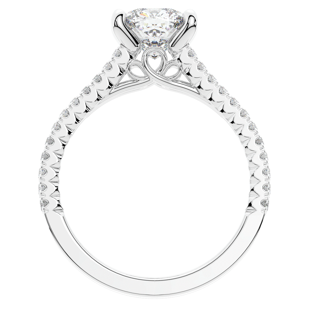 1.90CT.TW CUSHION LAB DIAMOND SOLITAIRE ENGAGEMENT RING - Nazarelle