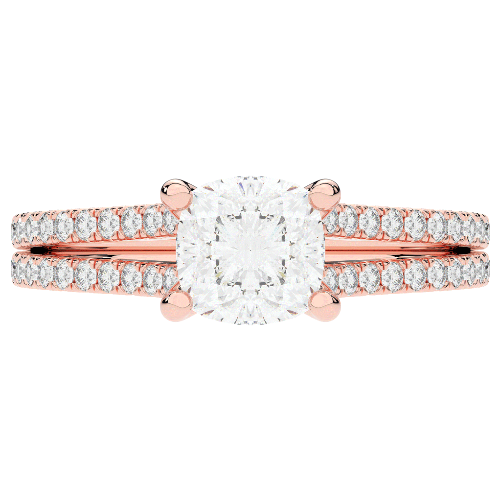 1.90CT.TW CUSHION LAB DIAMOND SOLITAIRE ENGAGEMENT RING - Nazarelle