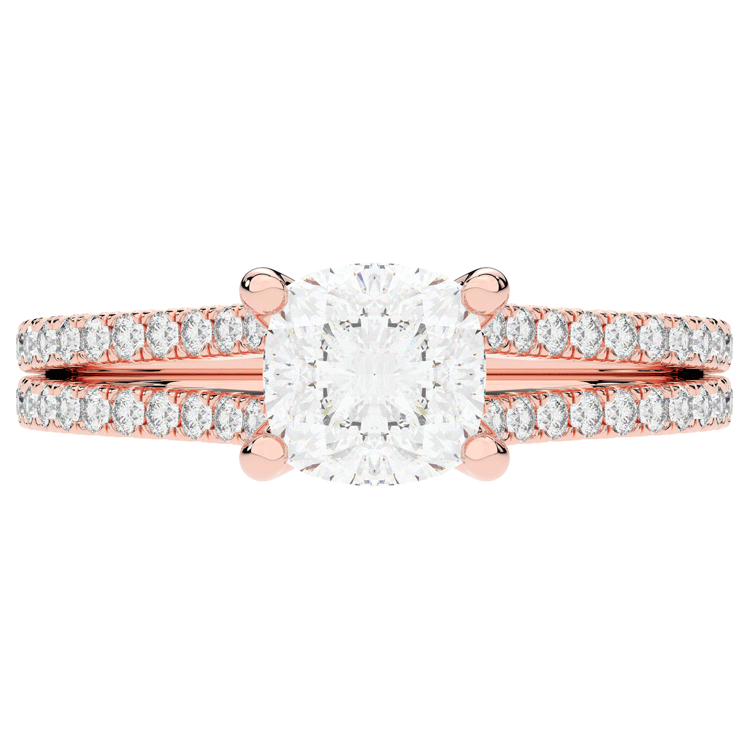 1.90CT.TW CUSHION LAB DIAMOND SOLITAIRE ENGAGEMENT RING - Nazarelle