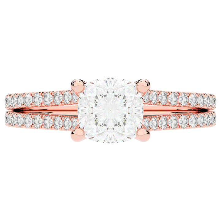 1.90CT.TW CUSHION LAB DIAMOND SOLITAIRE ENGAGEMENT RING - Nazarelle