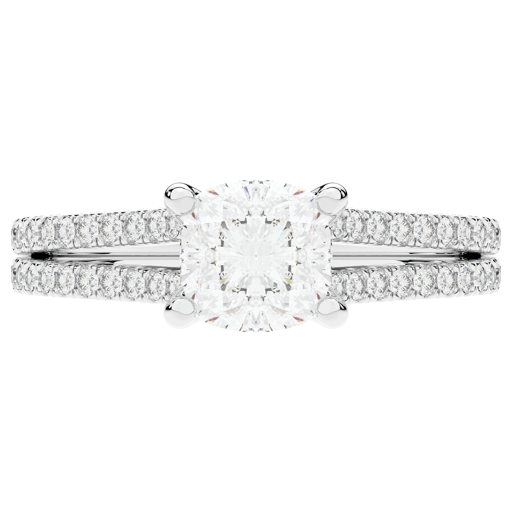 1.90CT.TW CUSHION LAB DIAMOND SOLITAIRE ENGAGEMENT RING - Nazarelle