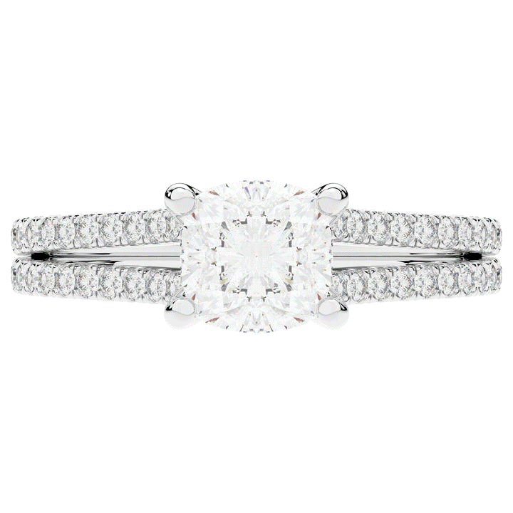 1.90CT.TW CUSHION LAB DIAMOND SOLITAIRE ENGAGEMENT RING - Nazarelle