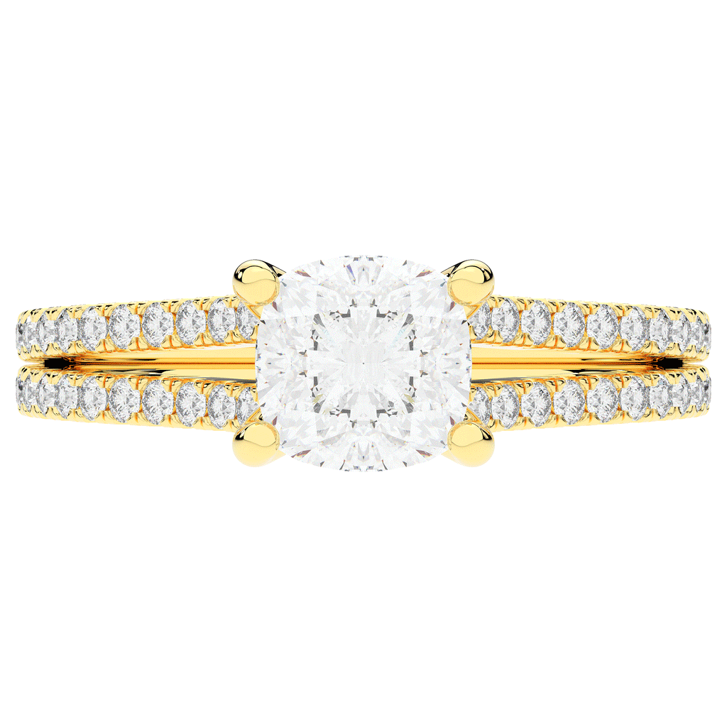 1.90CT.TW CUSHION LAB DIAMOND SOLITAIRE ENGAGEMENT RING - Nazarelle