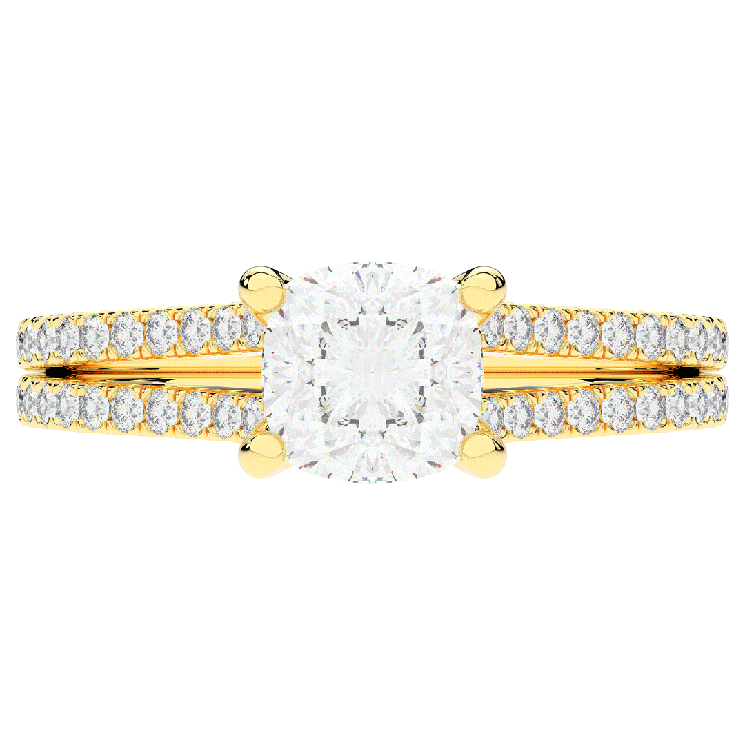 1.90CT.TW CUSHION LAB DIAMOND SOLITAIRE ENGAGEMENT RING - Nazarelle