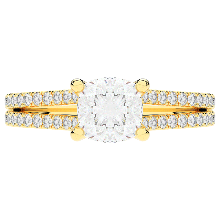 1.90CT.TW CUSHION LAB DIAMOND SOLITAIRE ENGAGEMENT RING - Nazarelle