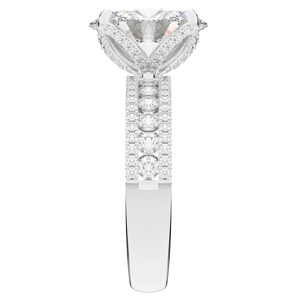 3.95CT.TW OVAL LAB DIAMOND SOLITAIRE ENGAGEMENT RING - Nazarelle
