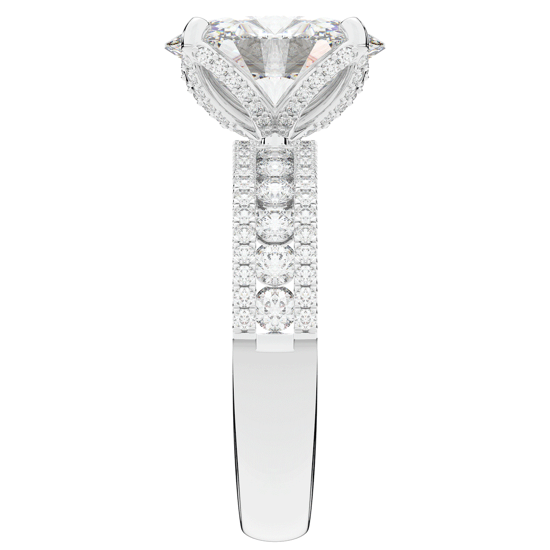 3.95CT.TW OVAL LAB DIAMOND SOLITAIRE ENGAGEMENT RING - Nazarelle
